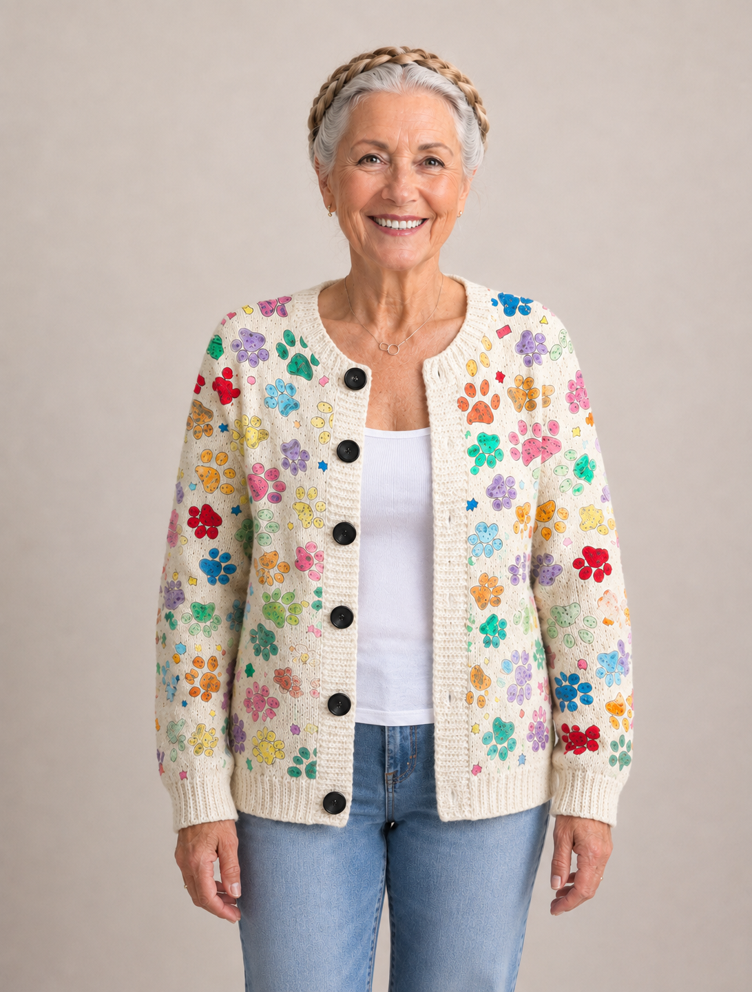 Mila - Printed Loose Cardigan women