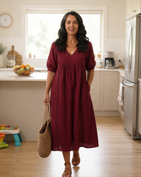 Naomi - Elegant Lace Linen Dress