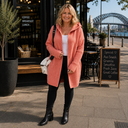 Elysia - Hooded Open Front Cardigan