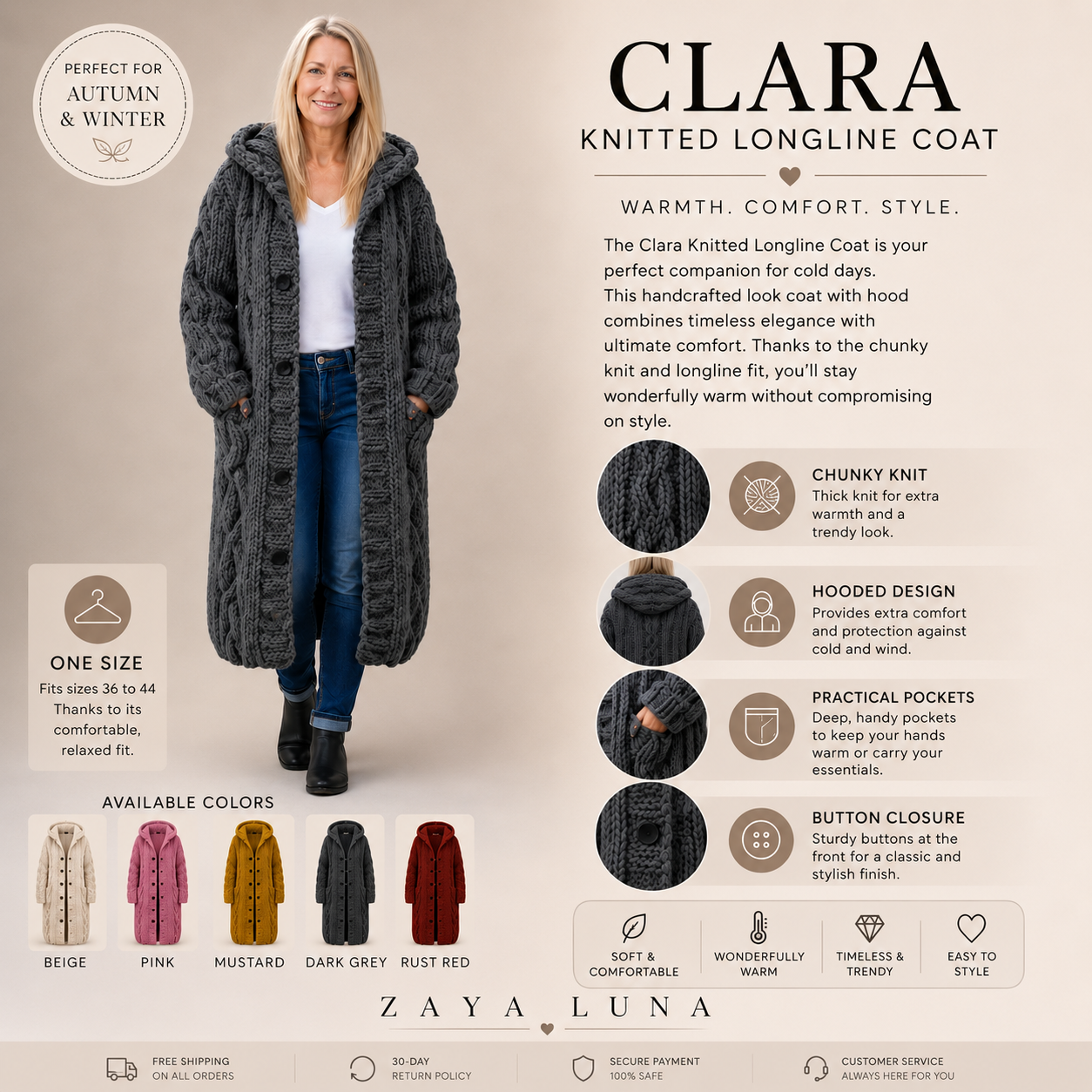 Clara - Knitted Longline Coat