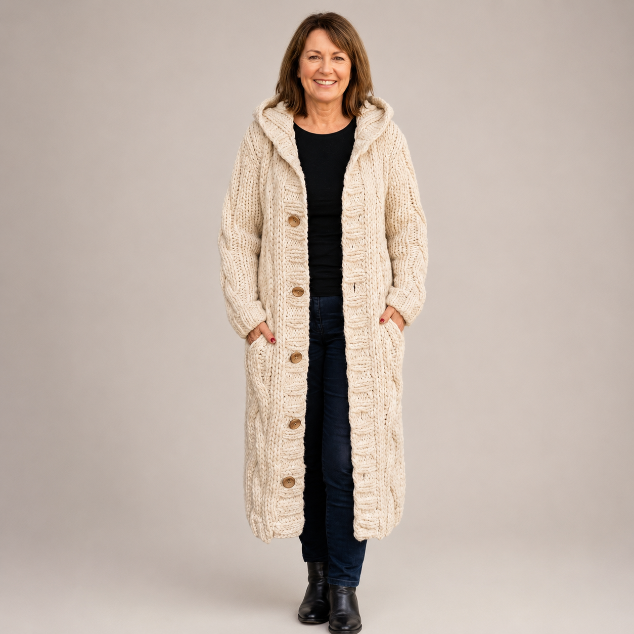 Clara - Knitted Longline Coat