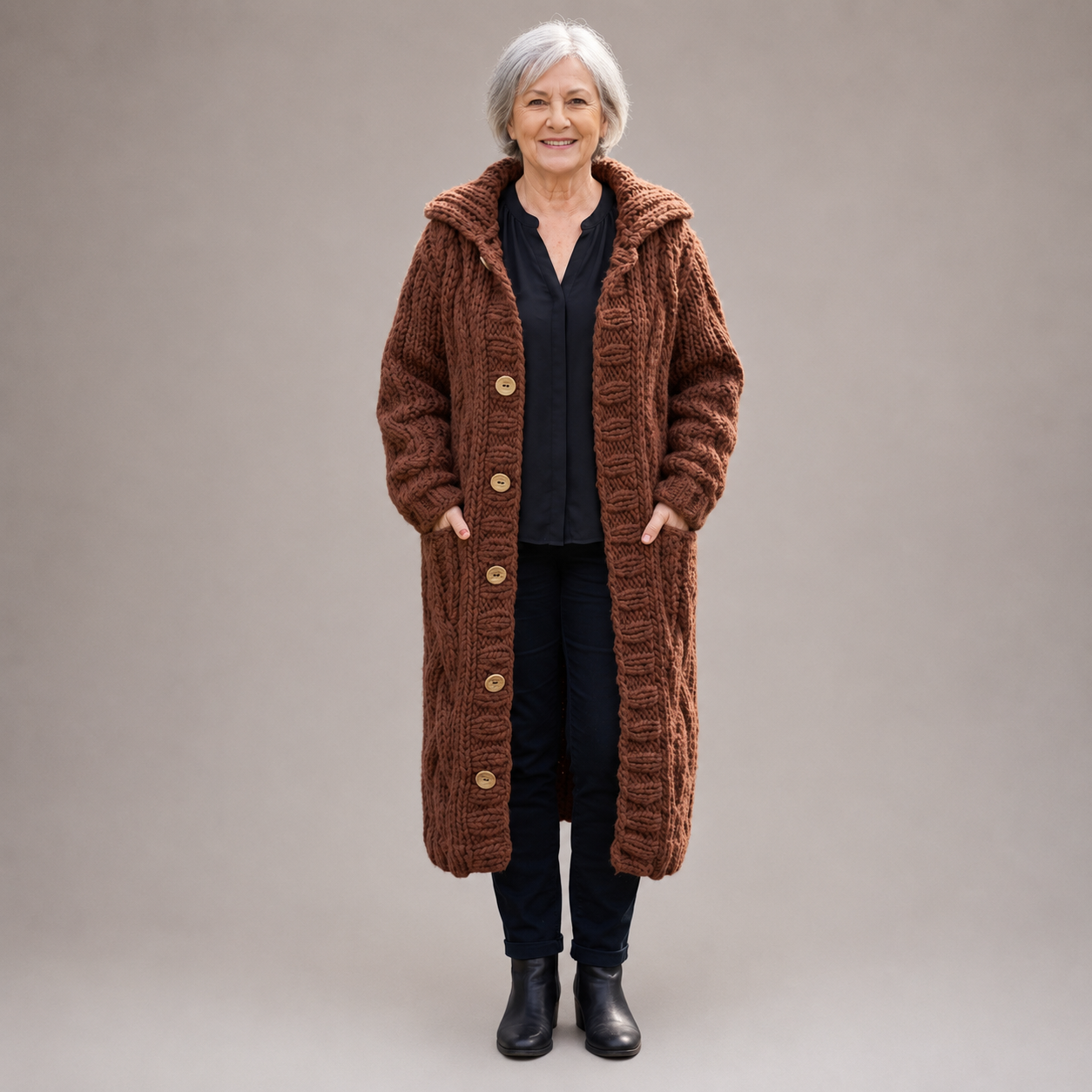 Clara - Knitted Longline Coat