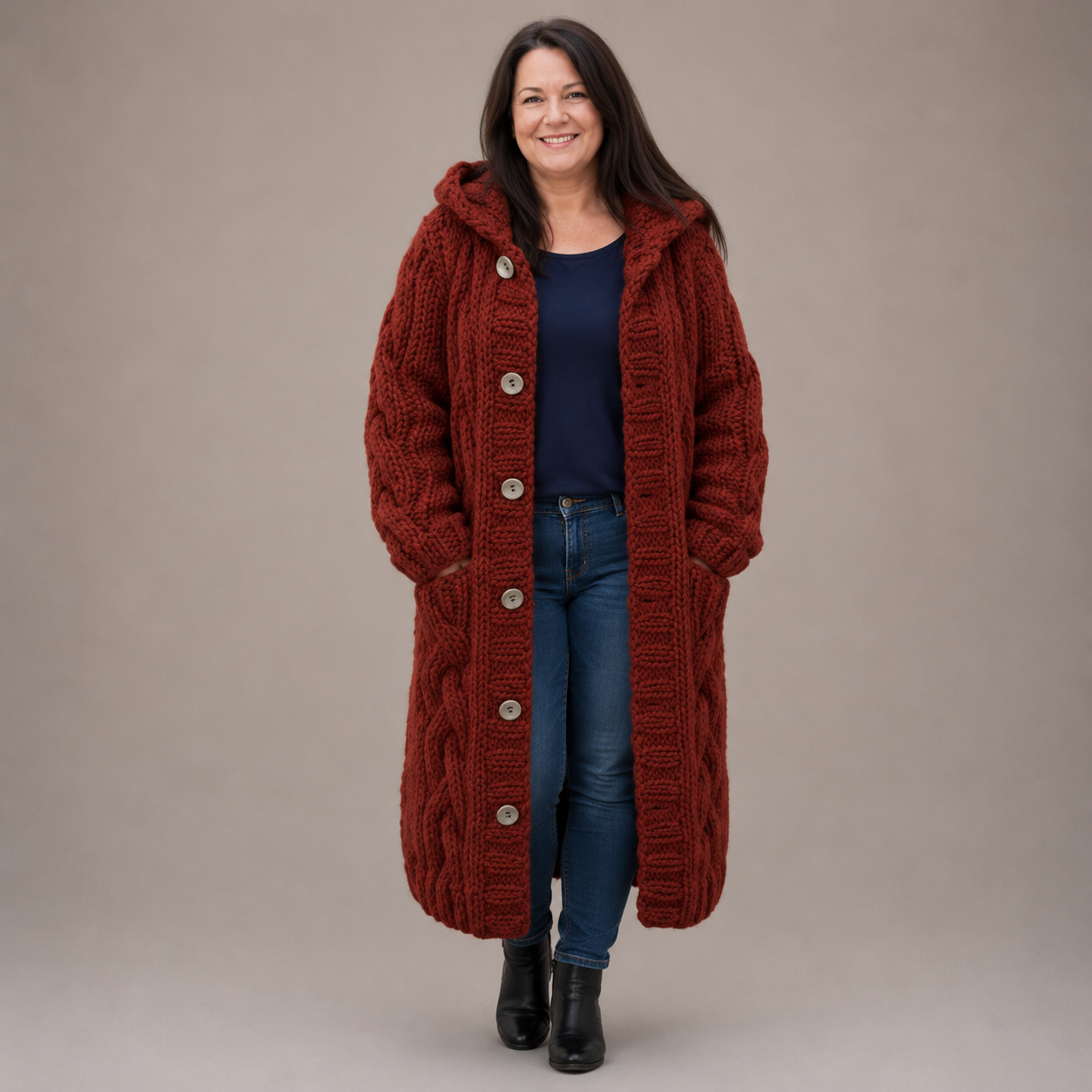 Clara - Knitted Longline Coat