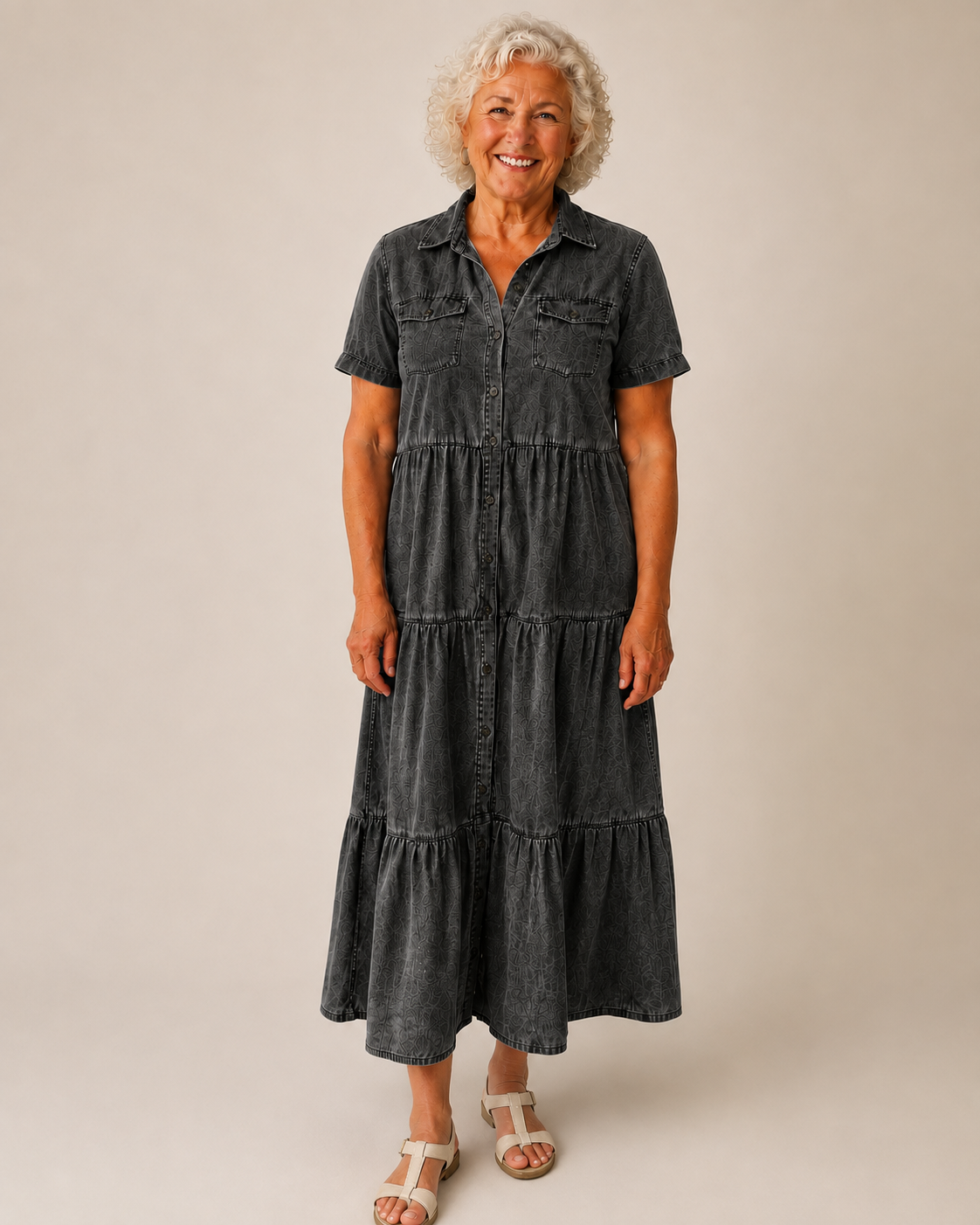 Fiona - Relaxed Denim Midi Dress