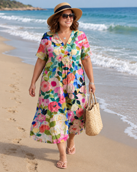 Lena - Floral Midi Summer Dress