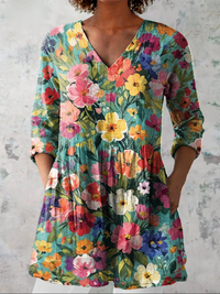 Astrid - Long V-Neck Blouse