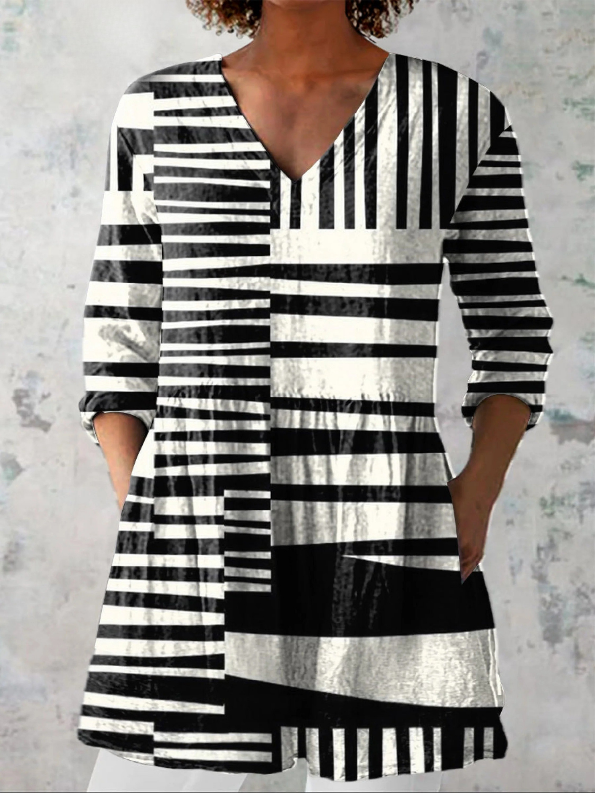 Astrid - Long V-Neck Blouse product image