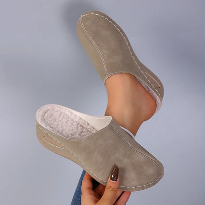 Detail shot of the non-slip sole texture on a Seraphina orthopaedic slipper, ensuring secure footing.