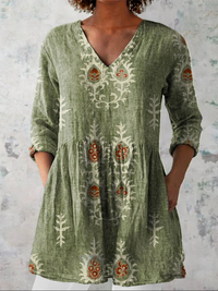Astrid - Long V-Neck Blouse