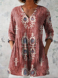 Astrid - Long V-Neck Blouse