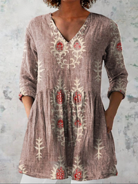 Octavia - V-Neck Printed Blouse