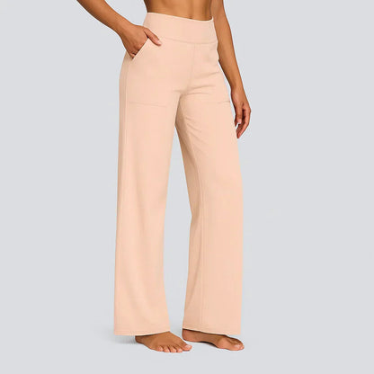 Detailed view of the red Clara comfortable stretch trouser, emphasizing color vibrancy.