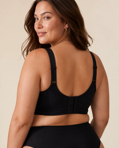 An angled shot of the Evanthe comfort wireless bra, providing a clear view of its seamless construction.