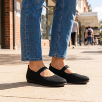 Linnea Comfort Knit Ballet Flats - Black - lifestyle