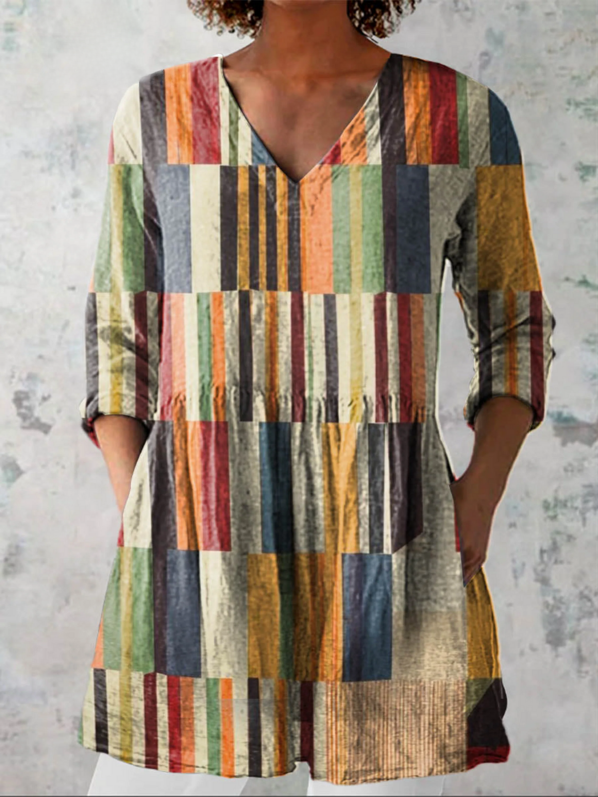 Astrid - Long V-Neck Blouse