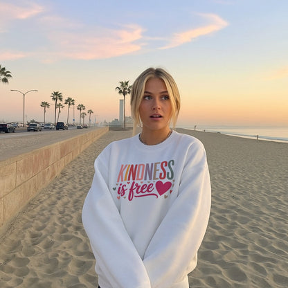 Front view of the Seraphina cosy message sweater in white, showcasing the heart-centred embroidery on a soft knit fabric.